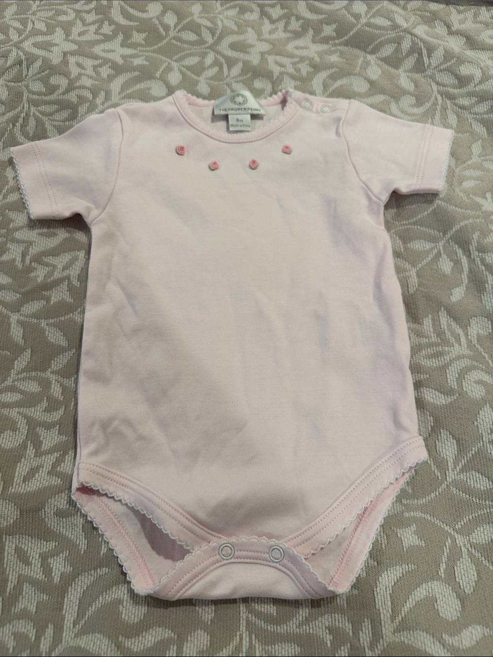 Proper Peony Pink Short-Sleeve One-Piece Bodysuit
